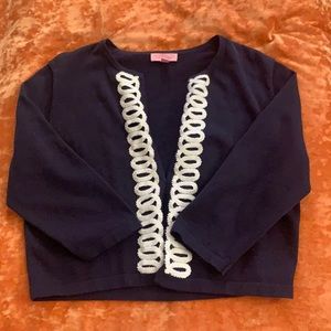 Lilly Pulitzer Navy Crop Sweater Size L